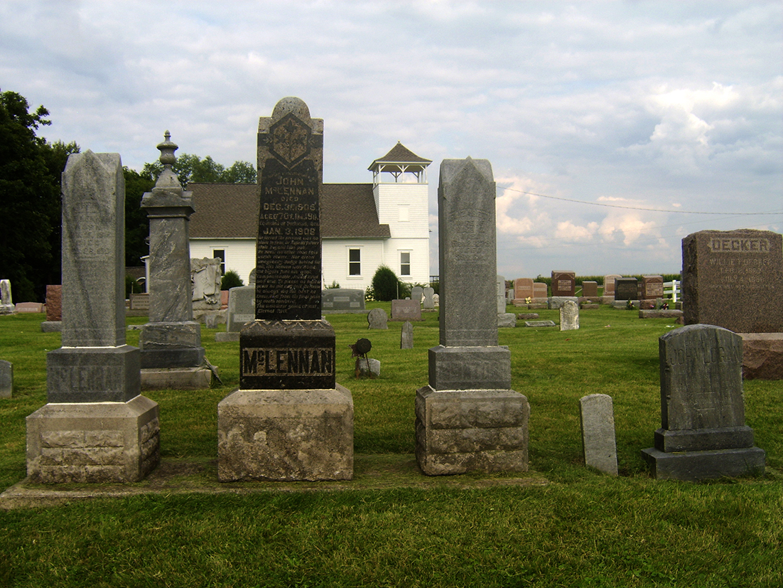 Photo of headstones/Catherine McLennan nee McKay & fam d 1901 hdstn Kent cemetery Iowa